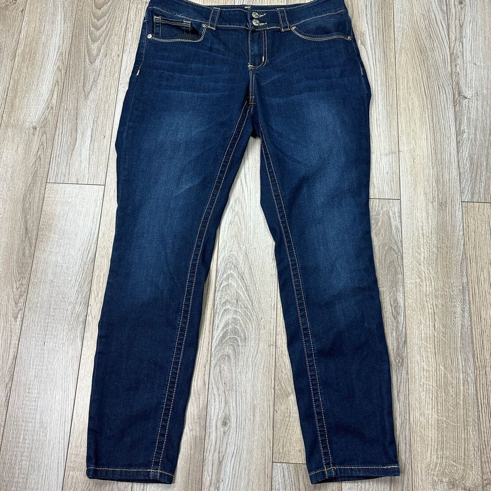 Seven 7 High Rise Skinny Jeans Women's 34" Waist Dark Wash Stretch Denim